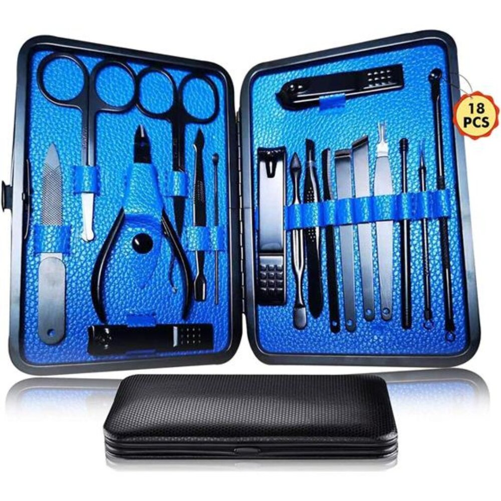 Manicure Pedicure Kit Nail Clippers Set 18 in 1 High Precision Stainless Steel